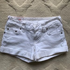True religion Allie white jean shorts